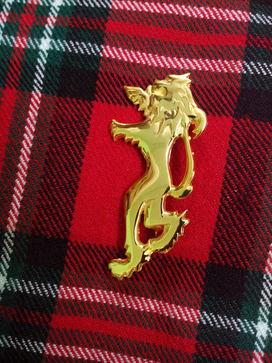 Men’s Scottish Lion Rampant Gold Kilt Pin 4"/Highland lion Rampant Kilt pin 4"