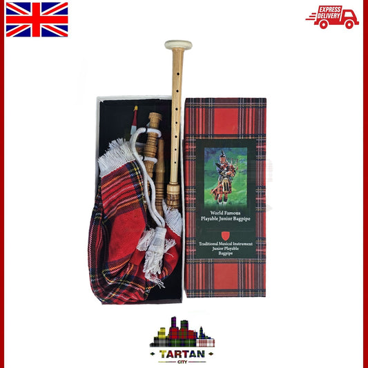 TC - Junior Playable Bagpipes - Royal Stewart Tartan Toy Bagpipe for Kids