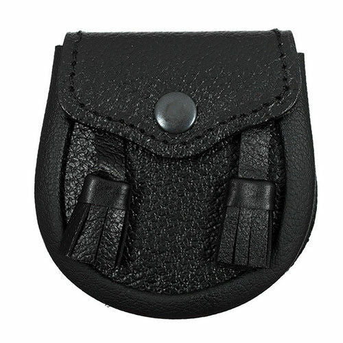 New Childrens Black Infants Leather Sporran For Kilts