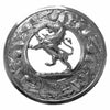 Men Scottish Lion Fly Plaid Brooch With Thistles In Chrome-Tc