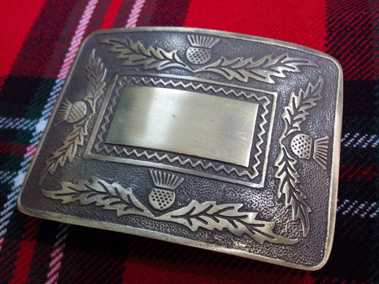TC Mens Deluxe Thistle Design Kilt Belt Buckle Antique Finish/kilt belt Buckles