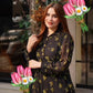 New Ladies Long Green Leaf Floral Printed Frock Fabric Chaffon inner attached