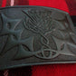 TC New Men’s Kilt Belt Buckle Thistle Jet Black/Celtic Thistle Knot belt Buckle