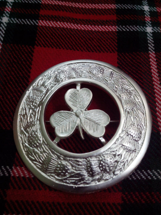 TC Kilt Fly Plaid Brooch Irish Sharmock Silver Plated/kilt fly plaid Broochs