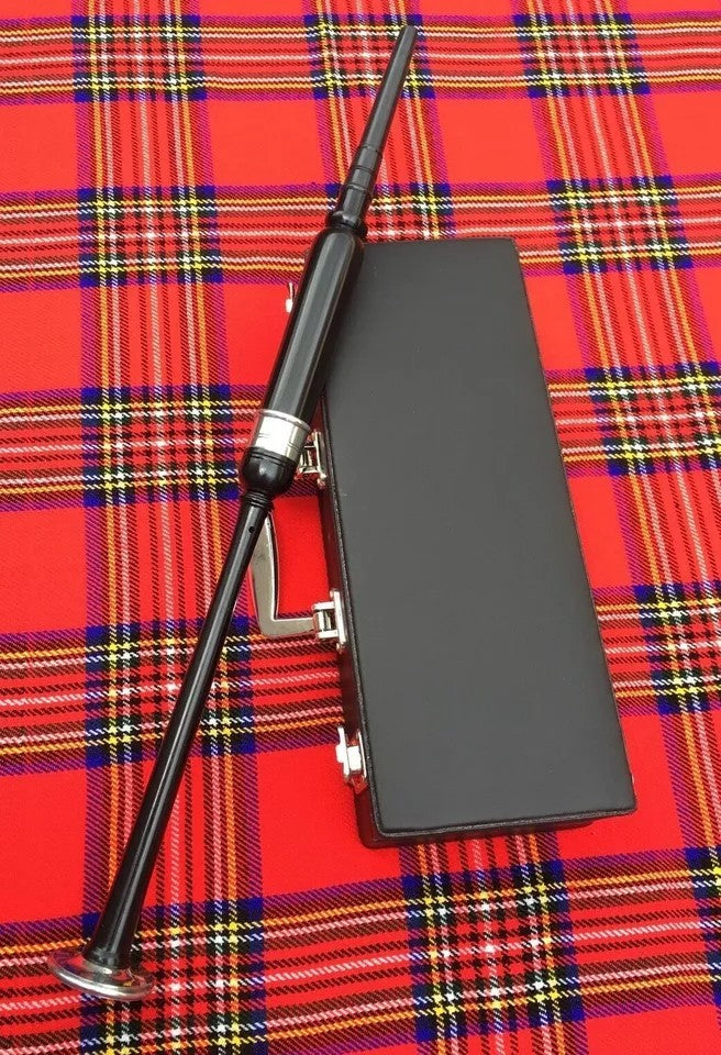 Scottish Highland Rosewood Practice Chanter – Silver Mount, 3 Reeds & Carry Case