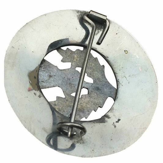 TC Thistle Brooch Brass for Kilt Fly Piper Plaid Antique/Chrome Finish 3"