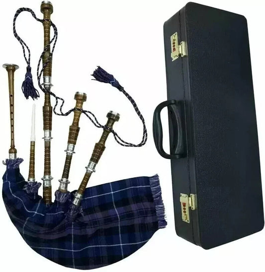 TC Full Size Scottish Great Professional Brown Bagpipe Rosewood Silver Mounts