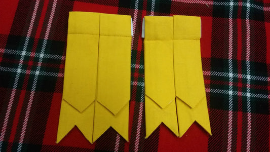 TC New Men’s Kilt Sock Flashes Yellow Tartan/Scottish Kilt Hose Flashes yellow