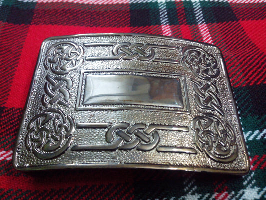 TC Men’s Kilt Belt Buckle Celtic Swirl Chrome/Scottish Kilt Buckle CELTIC swirl