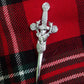 TC Celtic Kilt Pin Chrome Finish 4"/Highland kilt pin Stag Head Silver finish