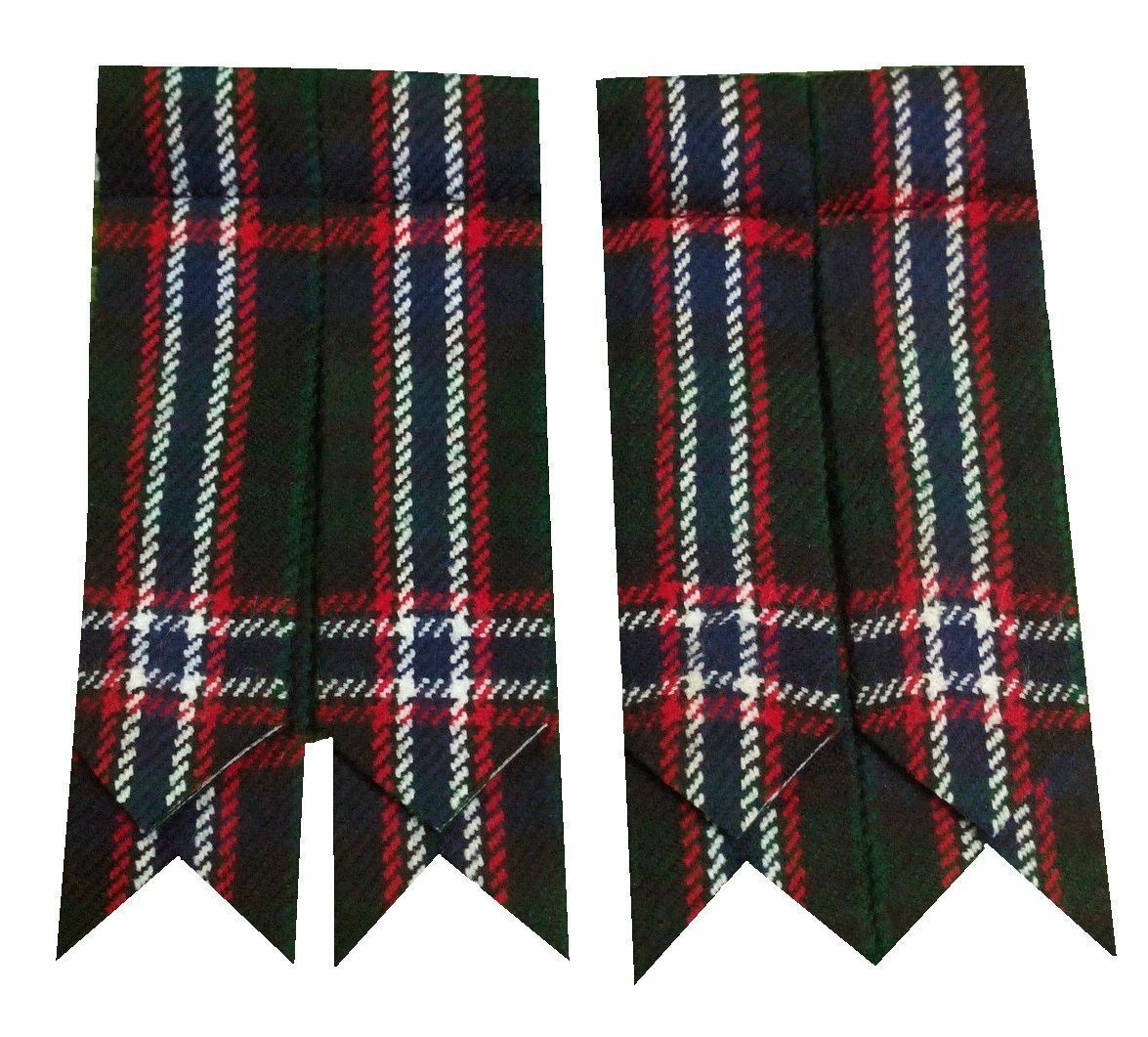 Scottish Kilt Hose Sock Flashes Garters Pointed Various Highland Wear-Tc