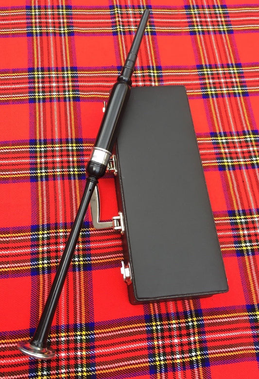 Scottish Highland Rosewood Silver Mounts Practice chanter+ carrying box+3 Reeds