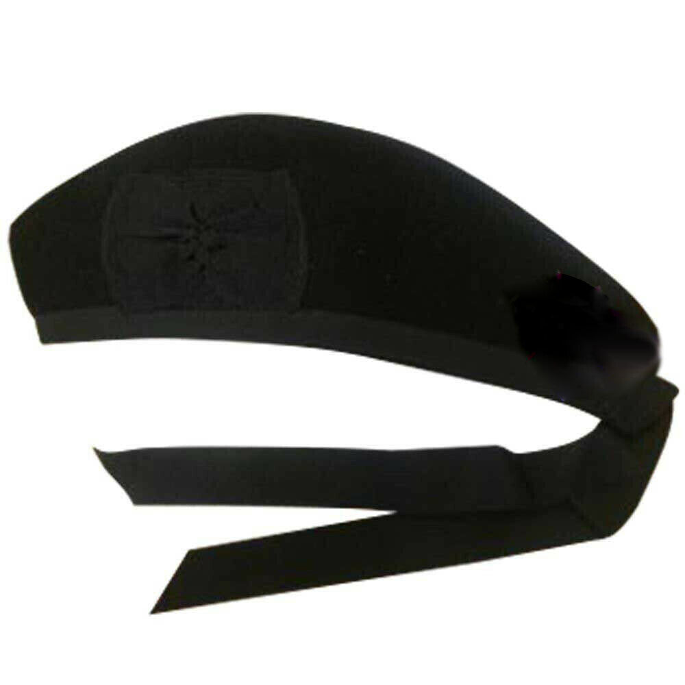 Plain Glengarry Cap with Hat Badges Chrome/Balmoral cap badges/Highlander Cap-Tc