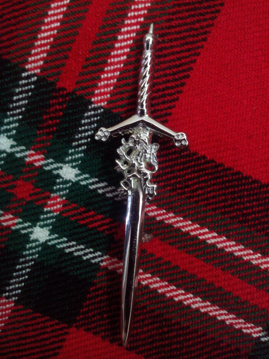 Brand New SCOTTISH LION Sword KILT PIN 4"/LION RAMPANT MOUNT SCOTTISH