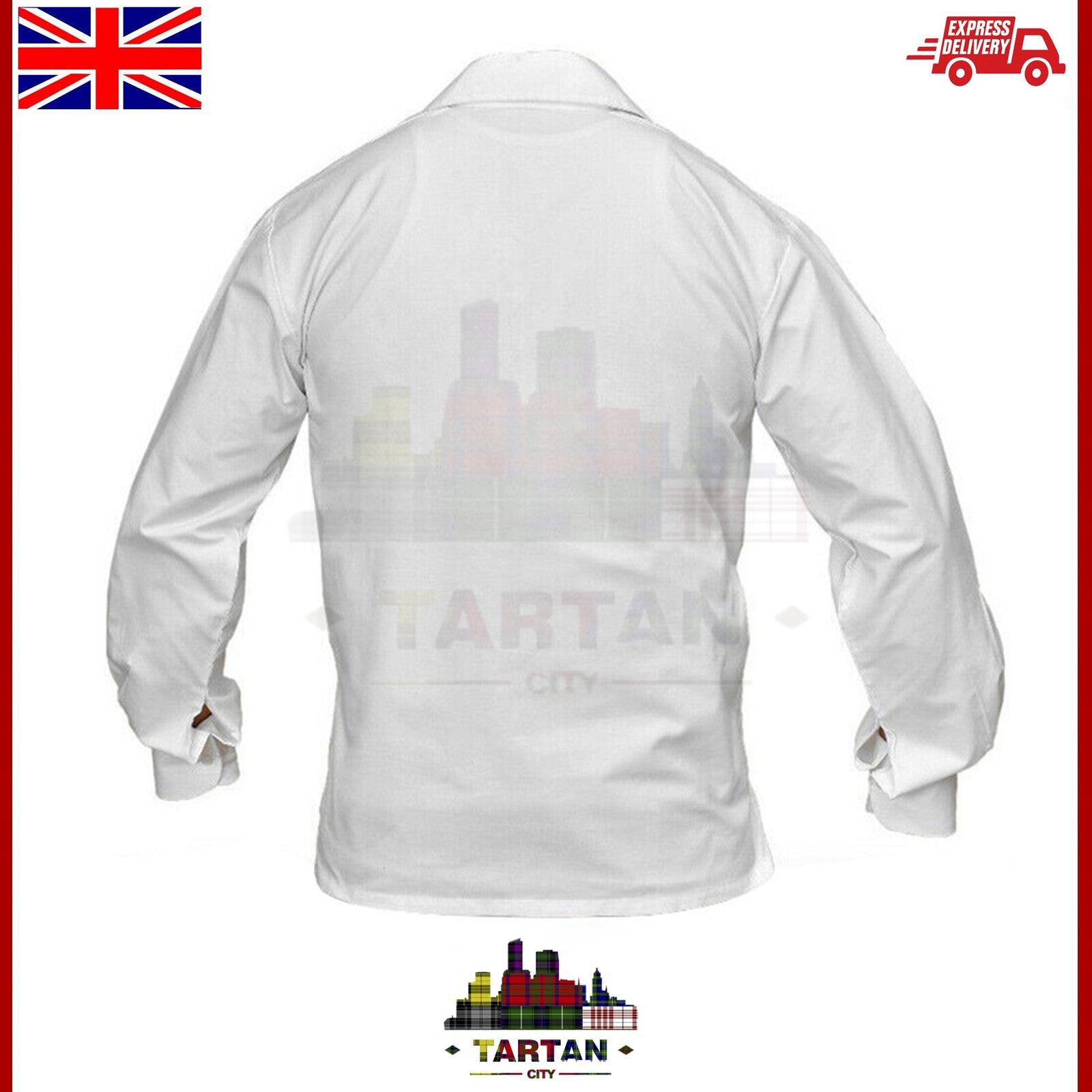 TC Men Traditional Highland Ghillie Shirt Scottish Jacobite Kilt Shirts White