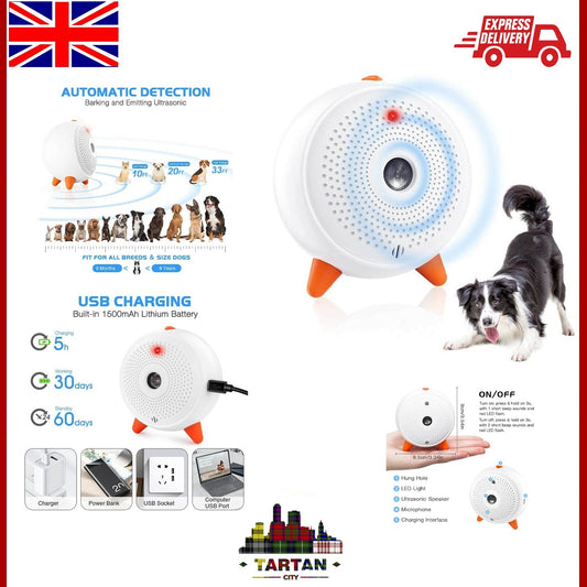 NEW Dog Bark Control Device - Automatic dog Barking Stop Ultrasonic Rechargeable