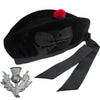 Plain Glengarry Cap with Hat Badges Chrome/Balmoral cap badges/Highlander Cap-Tc