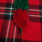 T C Feather Plume Hackle Glengarry Cap Green & Red/Balmoral Hats plume hackle 6"