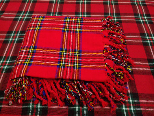 Men’s Kilt Fly Plaid Royal Stewart Tartan/royal stewart Kilt Fly Plaids 48"X 48"