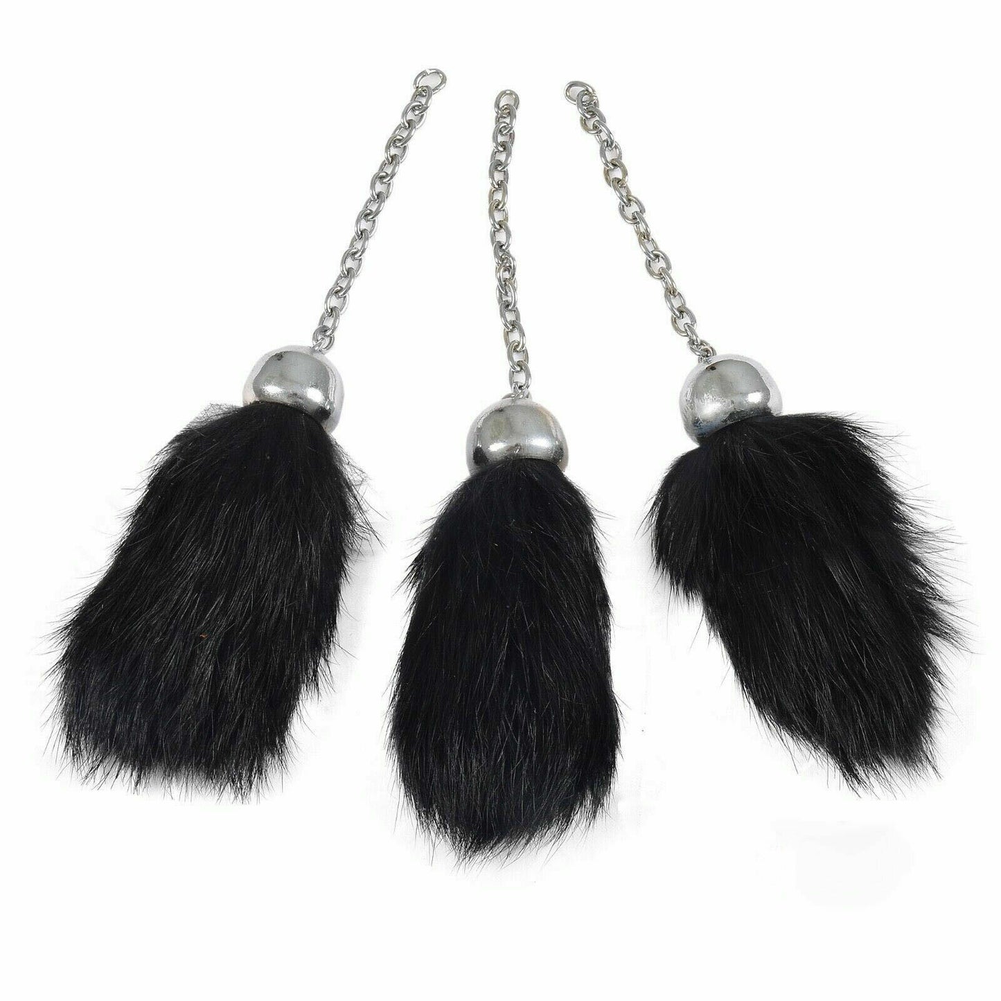 Scottish Full Dress Sporran Tassels Black Rabbit Fur/sporran tassels -Tc