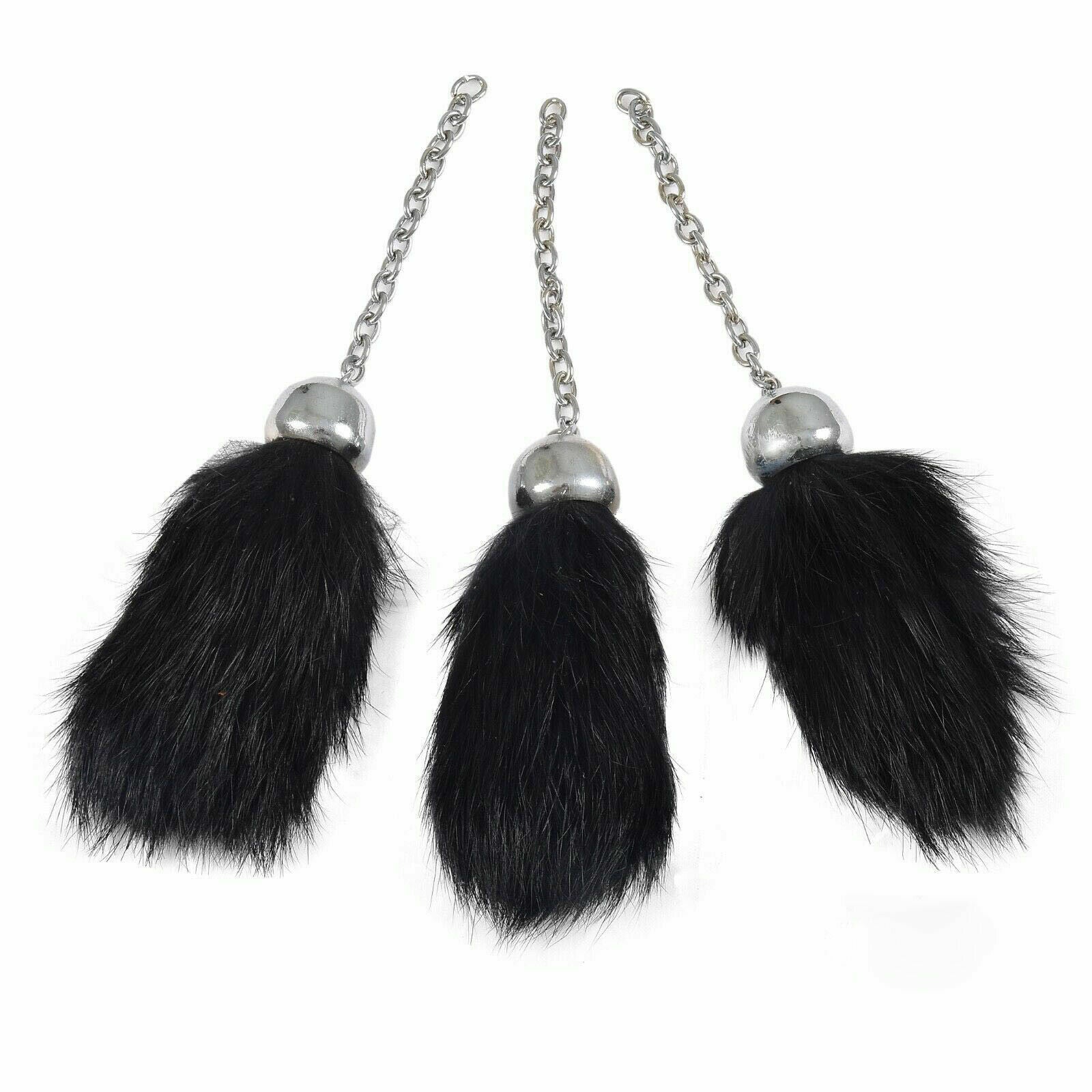Scottish Full Dress Sporran Tassels Black Rabbit Fur/sporran tassels -Tc