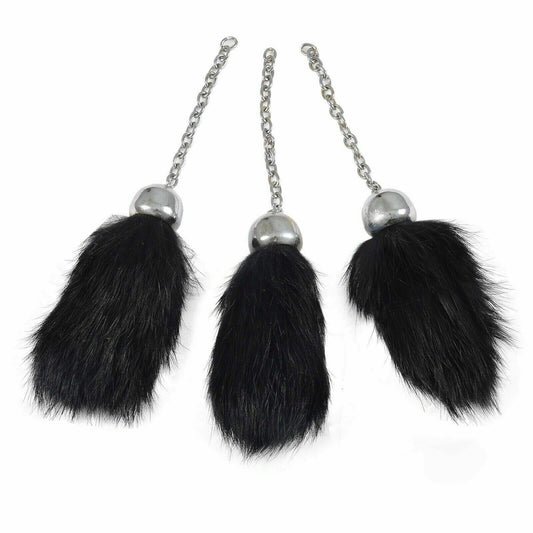 Scottish Full Dress Sporran Tassels Black Rabbit Fur/sporran tassels -Tc