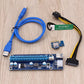 TC 6PCS Card Adapter PCI-E 1x To 16x Extender USB3.0 Power Cable Bitcoin 6PIN
