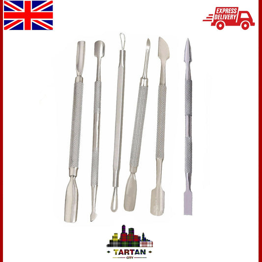 AC Cuticle Pusher Spoon Manicure Nail Pusher Scraper Remover Stainless Steel