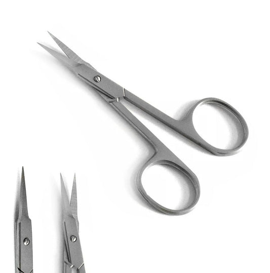 Professional Sharp Curved EDGE Cuticle Nail Scissors Arrow Point Silver Steel