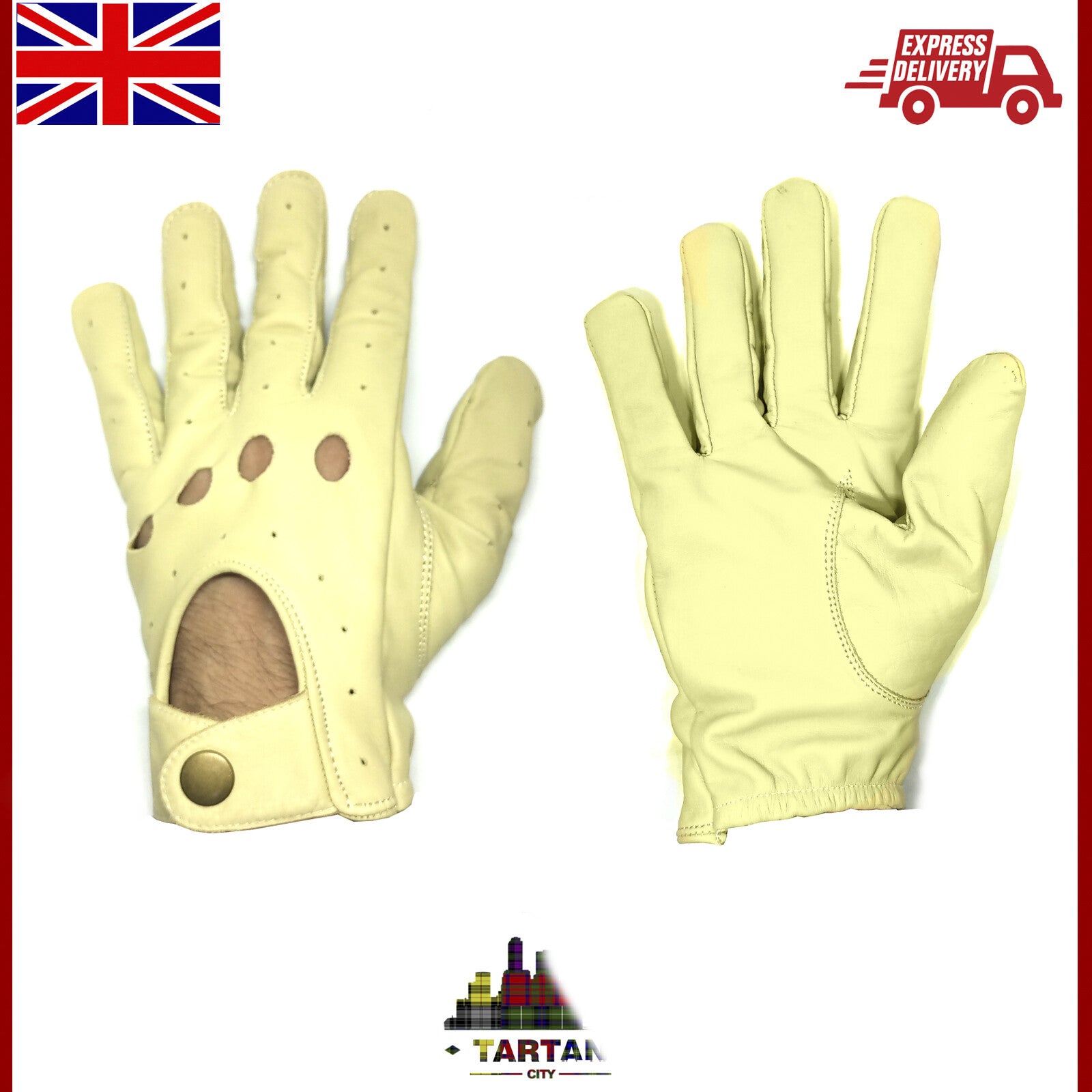 TC Men Driving Gloves Classical Retro Genuine Soft Leather Riding Gloves Vintage