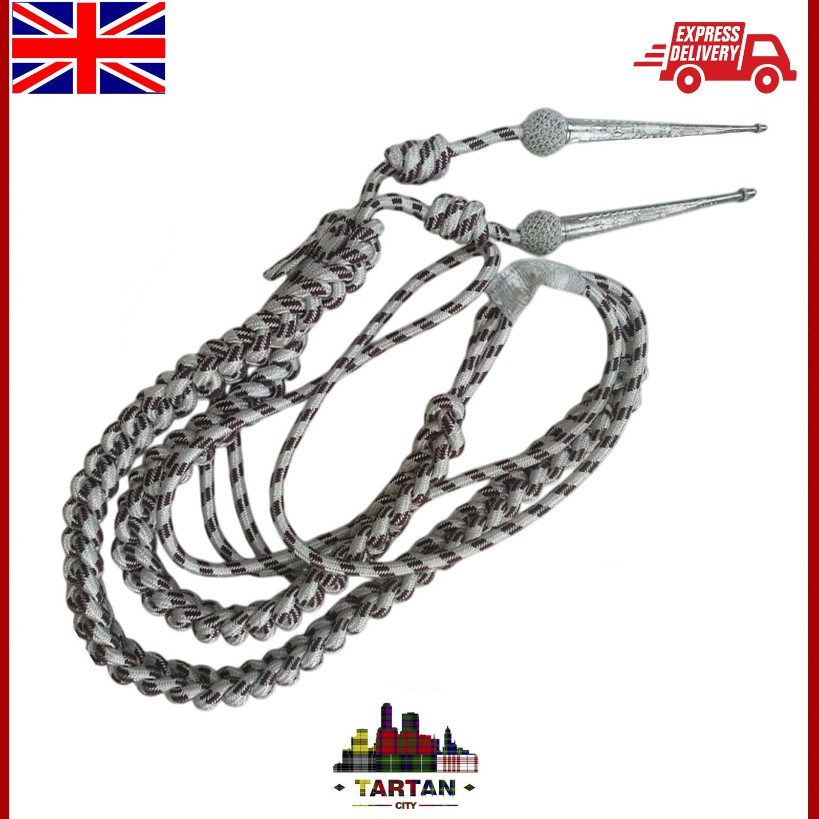 Tartancity US Army Officer Aiguillette with Maroon & Gold Metallic Cord