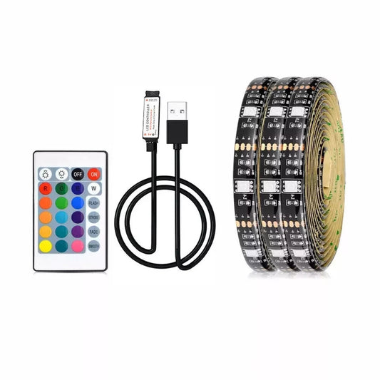 LED Strip Lights RGB Colour 5050 Changing Tape Cabinet Kitchen Lighting 1M USB