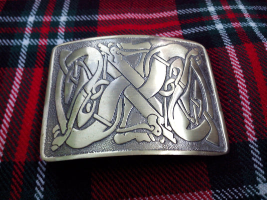 TC Celtic Kilt Belt Buckle Brass Antique Finish/kilt belt Buckle Celtic Pattern