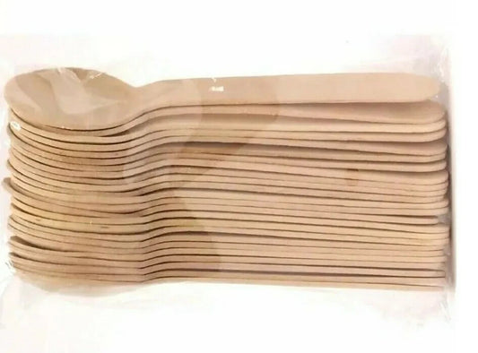 50 Wooden Tea Spoon Biodegradable Disposable ECO-Friendly Picnic Outdoor Cutlery