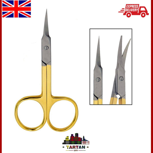 Golden Curved Cuticle Scissors - Arrow Point Nail Tool