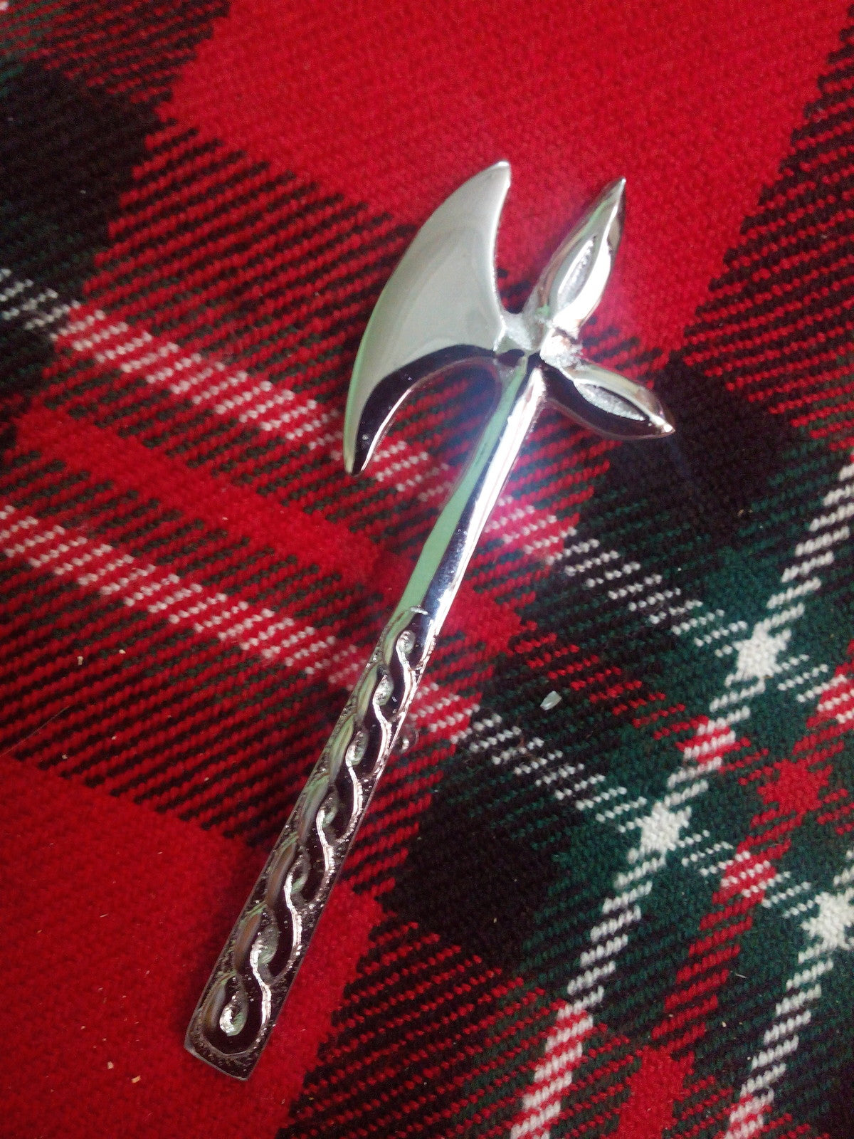 TC LAUDER BATTLE-AXE Kilt Pin CHROME FINISH 4"/Scottish Highland Axes