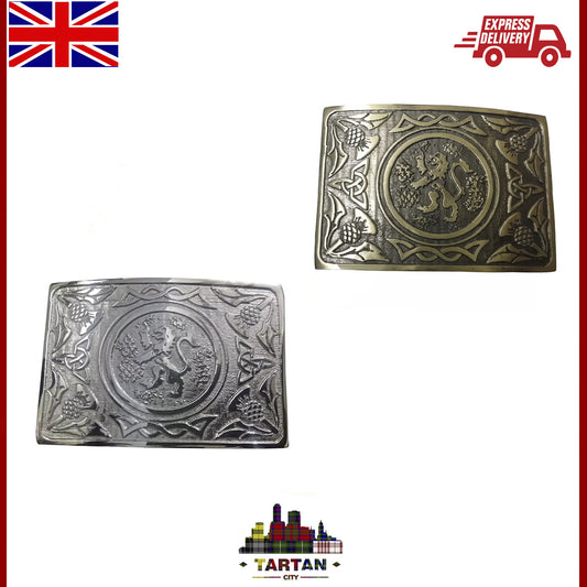" TC Lion Rampant Ceinture Boucle Kilt - Chrome / Antique "