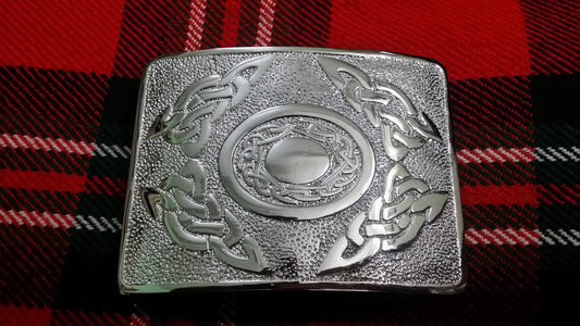 TC Men’s Highland Kilt Belt Buckle Torque with Celtic Knot Chrome/Silver Finish