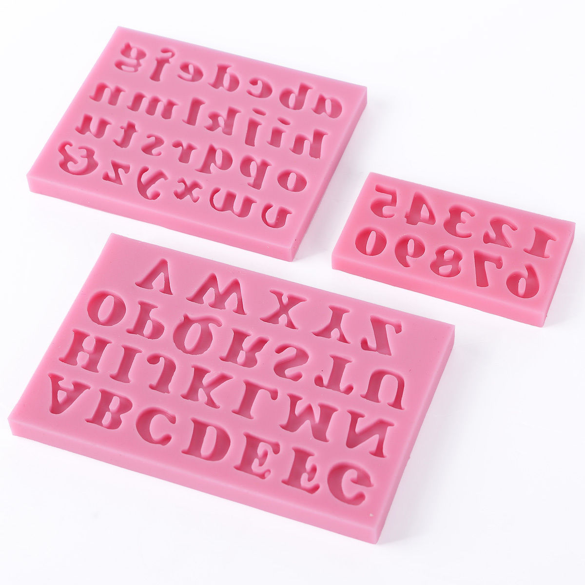 3Pcs Silicone Alphabet Number Letters Fondant Mold Birthday Cake Decorating Tool
