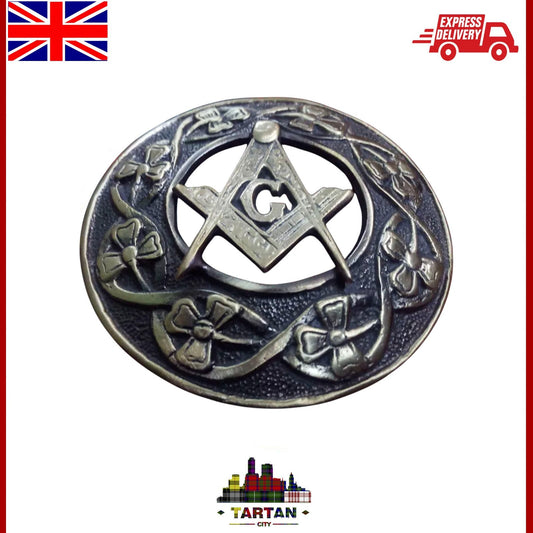 Masonic Plaid Brooch for Men’s Kilt - Antique Finish Fly brooch by Tartancity