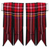 Black Stewart Tartan Kilt Flashes with Buckle/Scottish Kilt Hose Sock Flashes