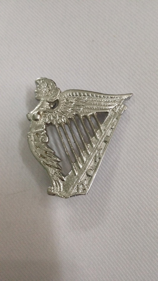 TC Irish Celtic Harp Cap Badges/Glengarry Hat Badge Pin Silver/Brass,Military