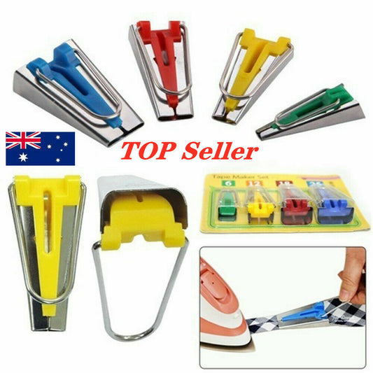 Fabric Bias Binding Tape Maker Kit Binder Tool For Sewing & Quilting-Tc
