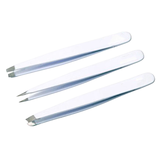 NEW GERMAN Eyebrow Tweezers/Hair tweezers Slanted Straight Pointy Set Of 3-TC