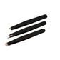 NEW GERMAN Eyebrow Tweezers/Hair tweezers Slanted Straight Pointy Set Of 3-TC