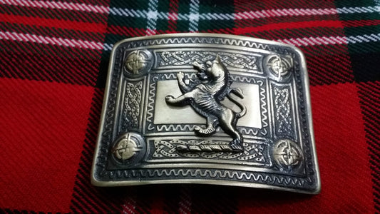TC Men’s Kilt Belt Buckle Lion Rampant Antique/kilt belt Buckle Celtic Knot Work