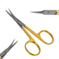 GOLD SILVER STEEL SUPER SHARP CURVED EDGE CUTICLE NAIL SCISSORS ARROW POINT-TC