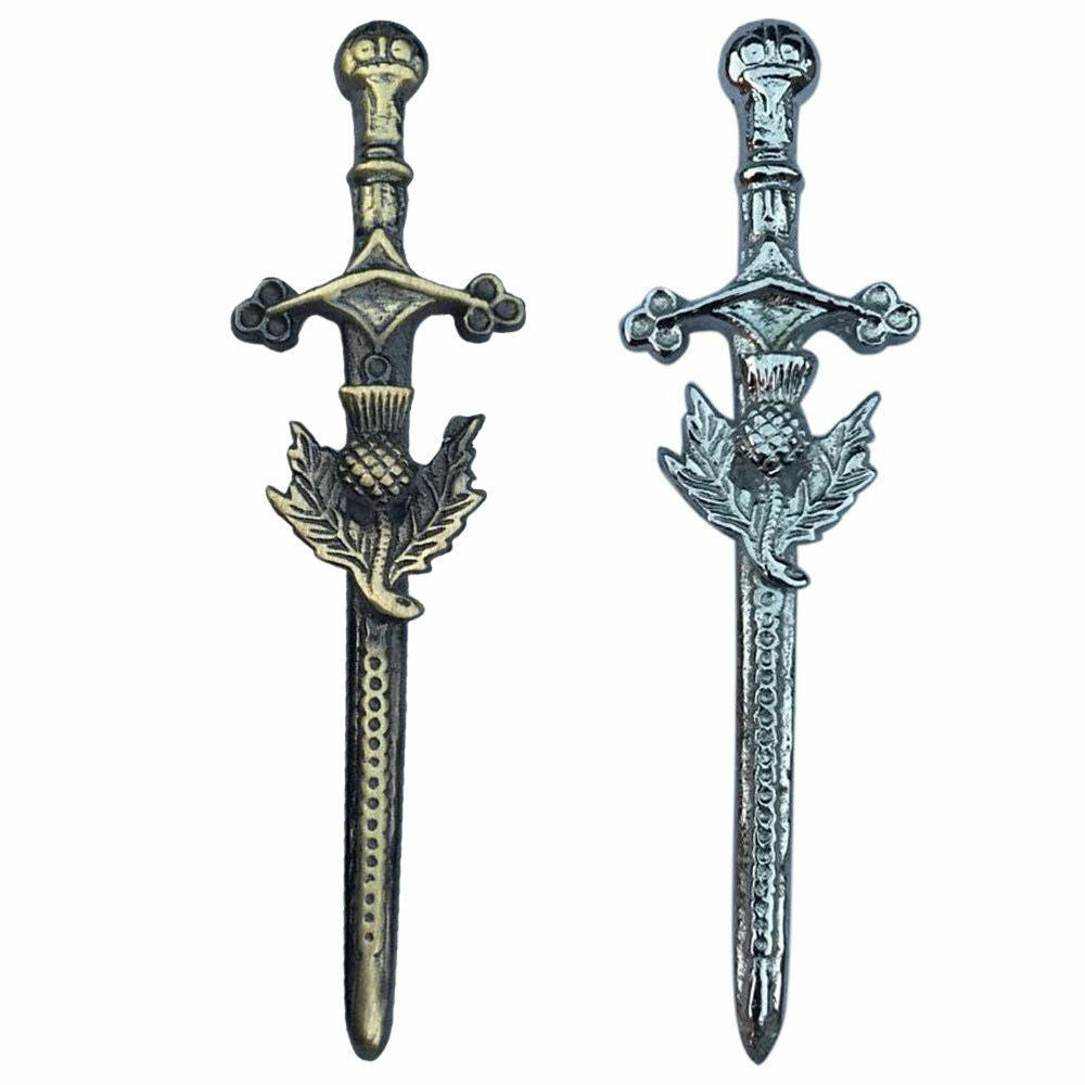 TC Scottish Thistle Kilt Pin Antique Chrome Finish 4"/thistle kilt Brooch Pins