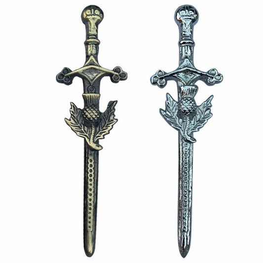 TC Scottish Thistle Kilt Pin Antique Chrome Finish 4"/thistle kilt Brooch Pins