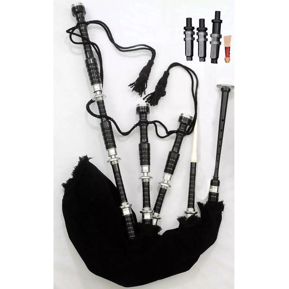 TC Full Size Scottish Bagpipe Rosewood Black Finish Available In Various Tartan